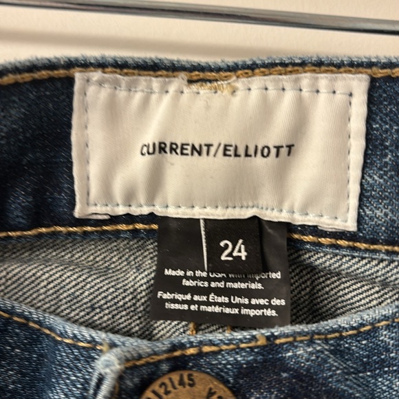 Anthropologie Current/Elliott The Selvedge Taper Hemet Cuffed Denim Jeans - Picture 3 of 8